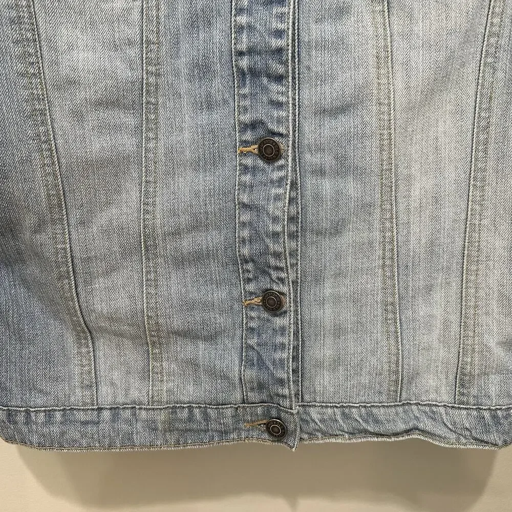 Girls Old Navy Lined Distressed Denim‎ Jean Jacket XXL